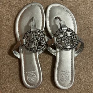 Tory Burch Silver Crystal / Rhinestone Miller sandals 8.5
